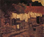 Piet Mondrian The Rope in front of the farmhouse painting